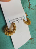 Jennifer Thames Twisted Gold Hoop Earrings