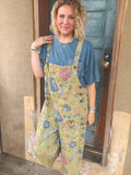 Sage Meadow Floral Overalls