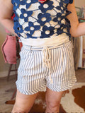 Coastal Drift Rope-Belt Shorts