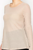 Taupe Celestial Breeze Mesh Top