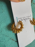 Jennifer Thames Twisted Gold Hoop Earrings