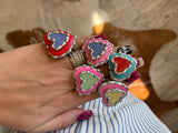Heart Stacked Howlite Ring