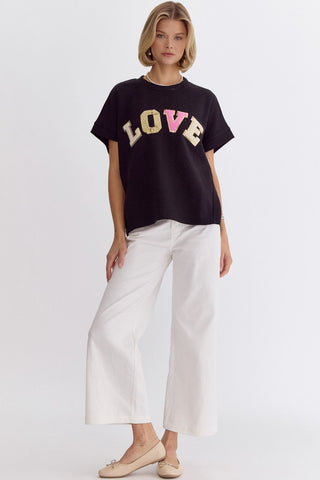 LOVE Letter Patch Top