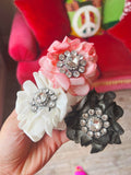 A Rare Bird Crystal Button Slide with Rosette