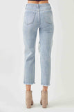 Risen Jeans High-Rise Straight Distressed