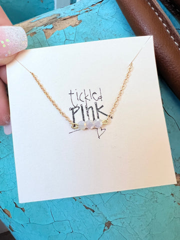 Tickled Pink Nevklace-White Gold