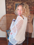 Spring Rainbow Peace Crochet Sweater