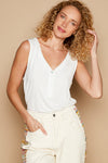 Button Front Tank - Off White