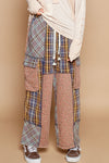 Mixed Plaid Cargo Pants