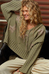 Wild Olive Star Chenille Hoodie