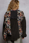 Black Boho Bloom Sweater Shacket