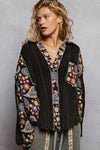 Black Boho Bloom Sweater Shacket