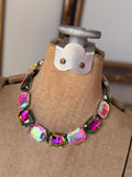 Fire & Ice Emerald Cut Necklace - Gold or Silver