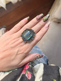 Golden Swirl Labradorite Ring