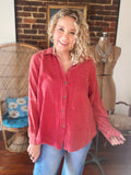 Vintage Ruby Gauze Top