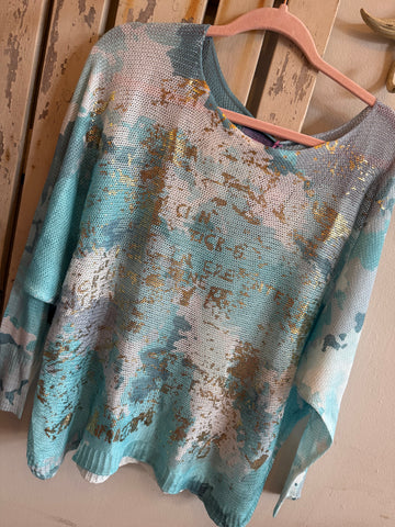 Summer Mesh Top - Turquoise Sky