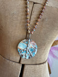 Hippie Chic Wearable Art - Gemstone Peace Necklace H