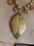 Autumn Rain Clay Leaf Necklace by Gypsy South