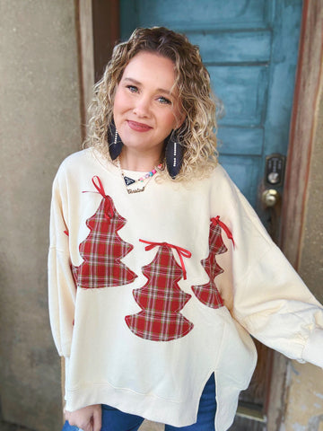 Plaid Pines Christmas Sweatshirt