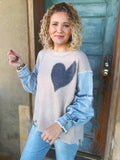 Sweetheart Denim Patch Sweater