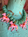 Turquoise Carousel Kisses Necklace