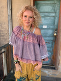 Lavender Reverie Mixed Lace Top
