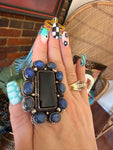 Lapis & Onyx Tibetan Ring