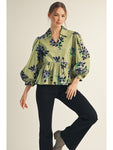 Avocado Petal Peplum Top