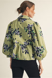 Avocado Petal Peplum Top