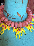 Pink Carousel Kisses Necklace