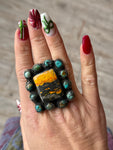 Bumblebee Jasper & Turquoise Ring