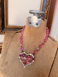 Pink Prairie Heart Necklace