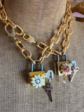 Unlock the Glam Necklace - Pink Daisy