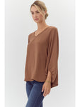 Cocoa Balloon Sleeve Top