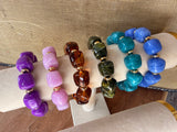 Marbled Cube Stretch Bracelet by Jennifer Thames Originals.