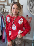 🎅 Santa Sparkle Sequin Pullover