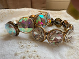 Chunky Round Crystal Stretch Bracelet - Gold or Silver/Clear or AB