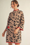 Scarlet Edge Leopard Sweater Dress