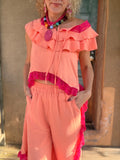Lumi Peach Ruffle Set by Lady the Brand