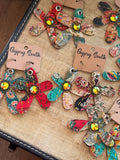 Teal Berry Bloom Kantha Earrings by Gypsy South