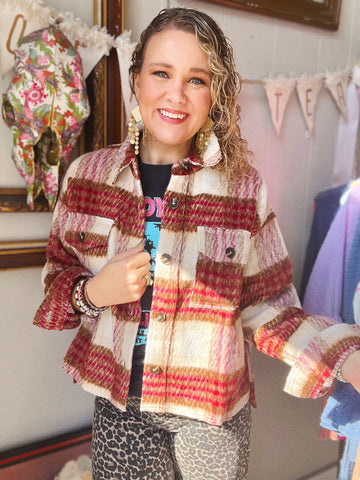 Garnet Plaid Shacket