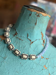Lady the Brand Split Necklace – Black and White with Cloud Bead