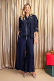 Midnight Sparkle Satin Tracksuit Set