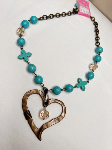 Carol Su Heart Turquoise Necklace