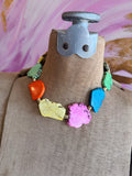 Technicolor Slab Stone Necklace by Jennifer Thames