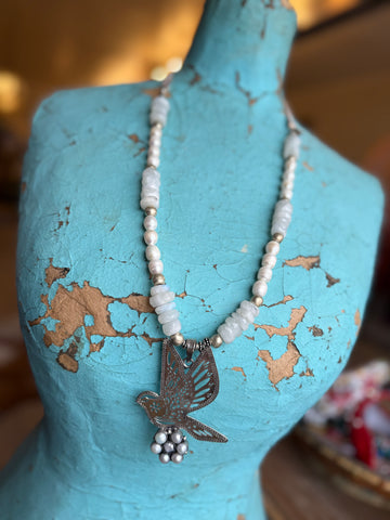 Dove of Grace Pearl Necklace - A Rare Bird