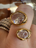 Double Crystal Wrap Ring by Jennifer Thames Originals