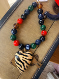 Moody Wild Zebra Heart Necklace by Jennifer Thames