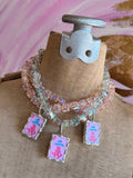 Mahj Tile Necklace - Crystal Cube Necklace