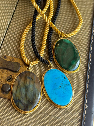 Jennifer Thames Gemstone Pendant Necklace